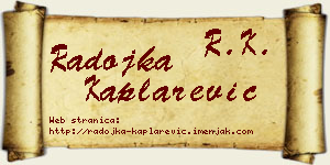 Radojka Kaplarević vizit kartica
